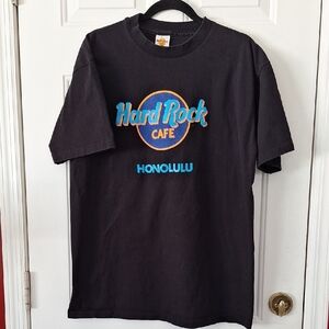 Hard Rock Cafe Black T-Shirt with Blue and Orange Logo